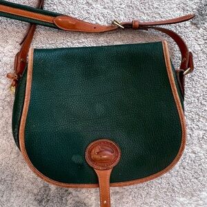Vintage Dooney & Bourke All-Weather Leather saddle shoulder bag